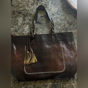 Weimeibaige-Women's Shoulder Bag Tote Purse Brown Vegan